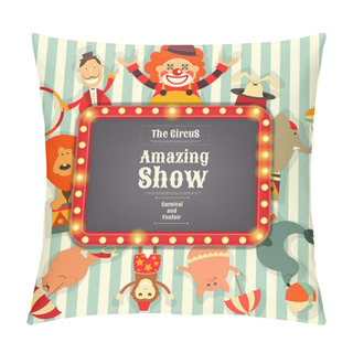 Personality  Circus Funfair And Carnival Advertisement Pillow Covers
