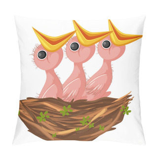 Personality  Hungry Chicks Cartoon Character Illustration Pillow Covers