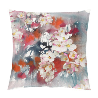 Personality  Flowers Of Apple Tree, Art Background Pillow Covers