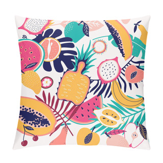 Personality  Fresh Fruit Tropical Seamless Pattern Illustration Pillow Covers