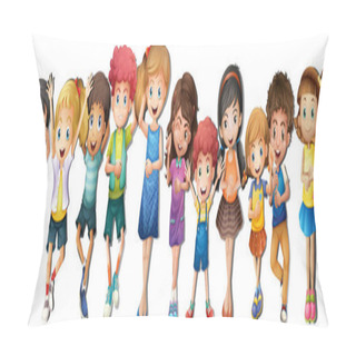 Personality  Many Children With Happy Face Pillow Covers