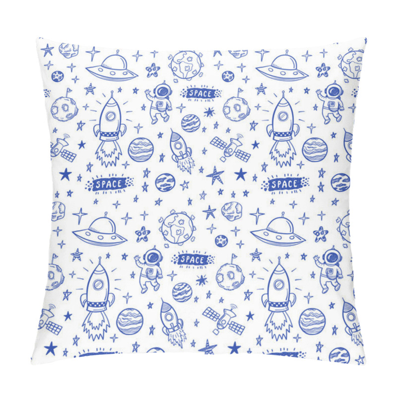Personality  doodle space seamless pattern pillow covers