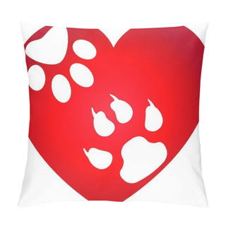 Personality  Heart, Dog Paw, Cat Paw, Dog, Cat, Logo Pillow Covers
