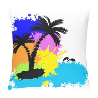 Personality  Tropical Background With Palms Pillow Covers