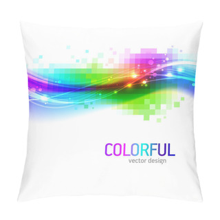Personality  Abstract Background With Colorful Wave Pillow Covers
