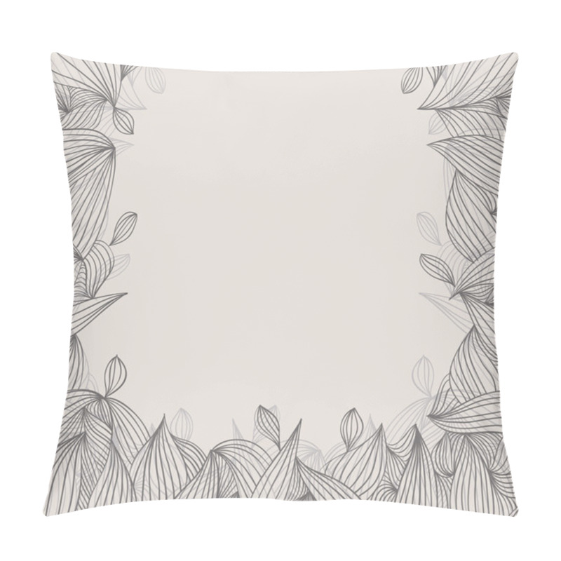 Personality  Floral elegant hand drawn framing with curls on white background pillow covers