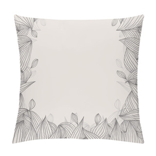 Personality  Floral Elegant Hand Drawn Framing With Curls On White Background Pillow Covers