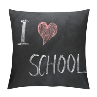 Personality  I Love School - Text Written On A Blackboard Pillow Covers