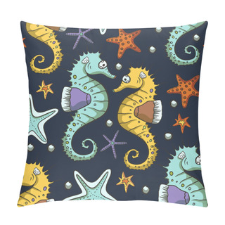 Personality  Seahorse Animal Seamless Pattern Pillow Covers