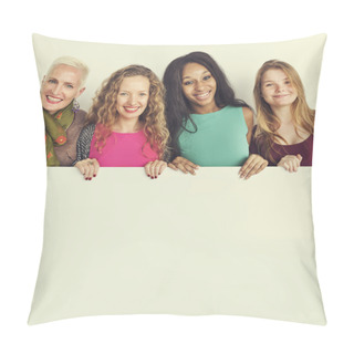 Personality  Diversity Women Holds Placard  Pillow Covers