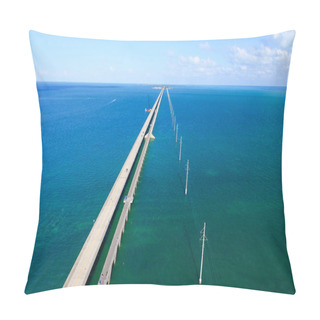 Personality  Bahia Honda State Park, Old And New Bridge, Aerial View Pillow Covers