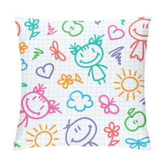 Personality  Hand Drawn Kid Pattern Pillow Covers