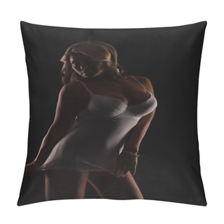 Personality  Bodybuilder Woman Studio Isolated Shot With Big Tits Breast Pillow Covers