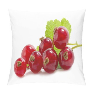 Personality  Red Currants With A Green Leaf Isolatet On White Pillow Covers