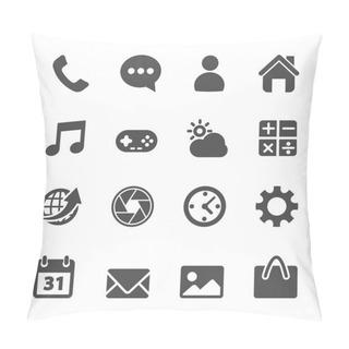 Personality  Smart Phone Application Icon Set, Vector Eps10 Pillow Covers