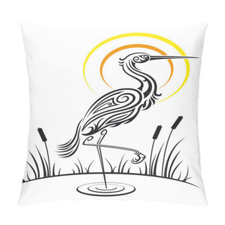 Personality  Heron Bird On The Lake Pillow Covers