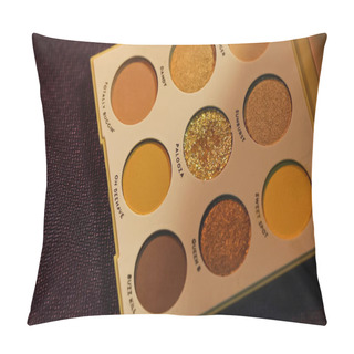 Personality  High Angle View Of Set With Colorful Eye Shadow With Shimmer  Pillow Covers