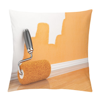 Personality  Painting Of An Empty Wall. Renovation Home. 3D Illustration Pillow Covers