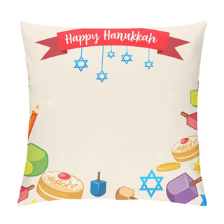 Personality  Happy Hanukkah Poster Template Illustration Pillow Covers