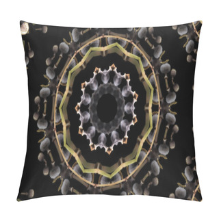 Personality  Kaleidoscope Of Opium Buds,   Abstract Composition Of Geometric Figures Forming A Kaleidoscopic Arrangement, Pillow Covers