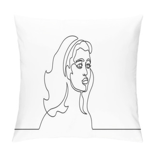Personality  Abstract Portrait Closeup Of Pretty Young Woman Pillow Covers