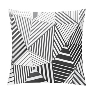 Personality  Background Of Black And White Striped Triangles For Graphic Design Pillow Covers