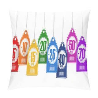 Personality  Sale Tags Labels Discount On White Isolated Background. Pillow Covers