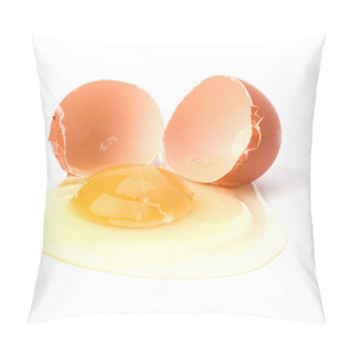 Personality  Broken Egg Isolated On White Background Pillow Covers