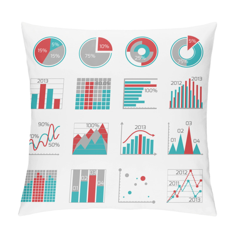 Personality  Infographic Elements For Business Report Pillow Covers