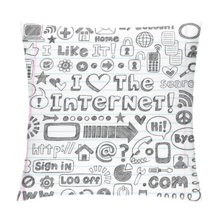 Personality  Web Computer Icons Design Elements Sketchy Doodles Vector Set Pillow Covers