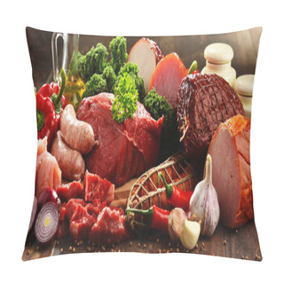 Personality  Variety Of Meat Products Including Ham And Sausages Pillow Covers
