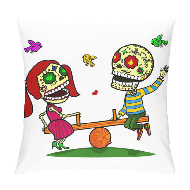 Personality  Vector illustration of skeletons pillow covers
