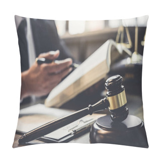 Personality  Judge Gavel With Justice Lawyers, Lawyer Or Judge Counselor Work Pillow Covers