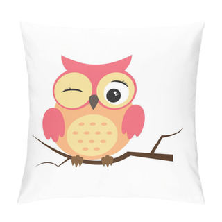 Personality  Owl Night Bird With Big Eyes. Colorful Illustration Pillow Covers