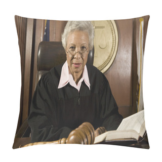 Personality  Judge Sitting With Book Pillow Covers
