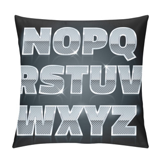 Personality  Vector Silver Steel Stamped Alphabet Set N To Z Pillow Covers