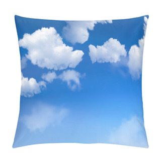 Personality  Blue Sky With Clouds. Vector Background. Pillow Covers