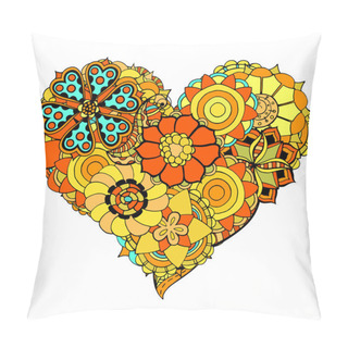 Personality  Heart Of Flower Doodle Pillow Covers