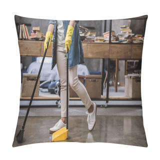 Personality  Woman Sweeping Floor  Pillow Covers