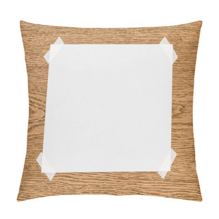 Personality  Elevated View Of Empty White Paper On Wooden Table  Pillow Covers