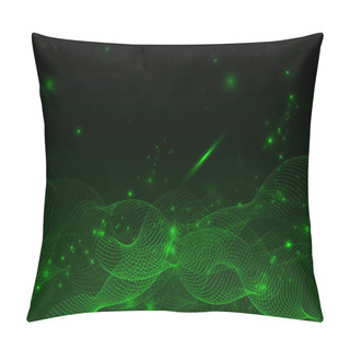Personality  Black And Green Neon Abstract Background With Lines Pillow Covers