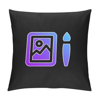 Personality  Art Blue Gradient Vector Icon Pillow Covers
