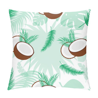 Personality  Seamless Pattern With Coconuts. Tropical Abstract Background In Retro Style. Easy To Use For Backdrop, Textile, Wrapping Paper, Wall Posters Pillow Covers