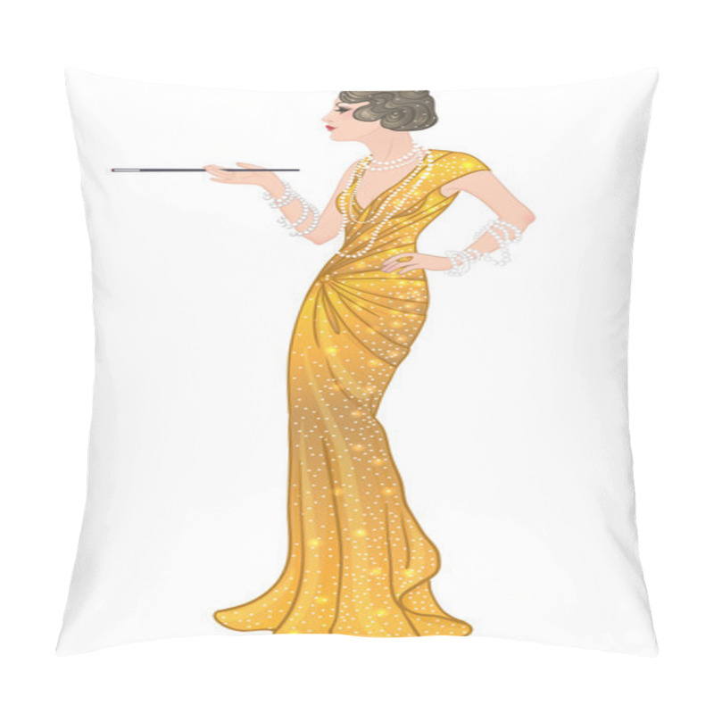 Personality  Flapper girl: Retro party invitation pillow covers