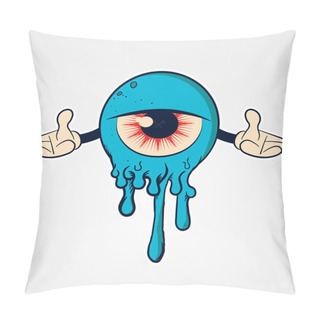 Personality  Cartoon Comic Eyeball With Two Hands Pillow Covers