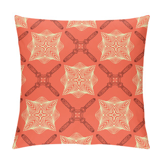 Personality  Linear Elegant Pattern With Medieval Look. Pillow Covers