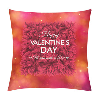 Personality Tender Floral Red Valentines Day Card Design Pillow Covers