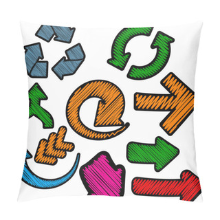 Personality  Scribbled Color Arrows Set. Pillow Covers