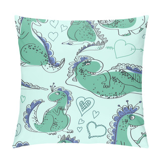Personality  Pattern Of Happy Dragons Cartoon Pillow Covers