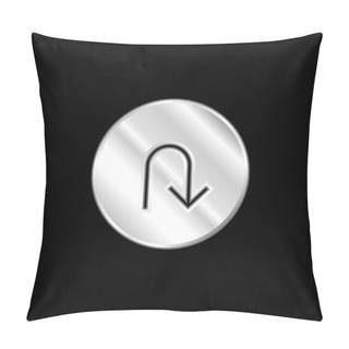 Personality  Arrow Down, IOS 7 Interface Symbol Silver Plated Metallic Icon Pillow Covers